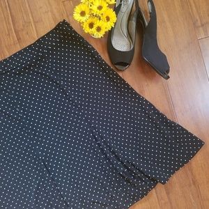 Talbots Black Polka Dot Swing Skirt